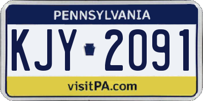 PA license plate KJY2091