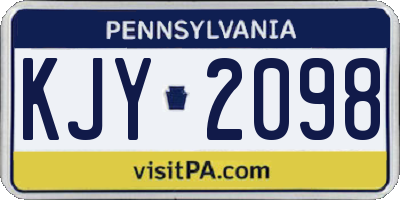PA license plate KJY2098