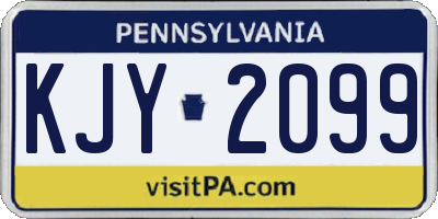 PA license plate KJY2099