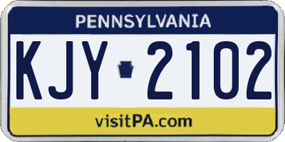 PA license plate KJY2102