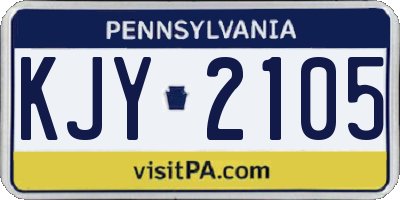 PA license plate KJY2105