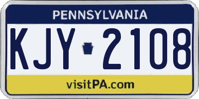 PA license plate KJY2108