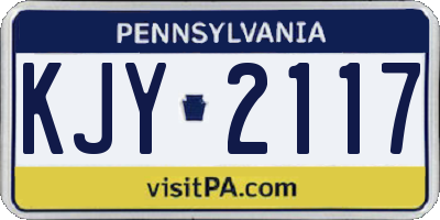 PA license plate KJY2117