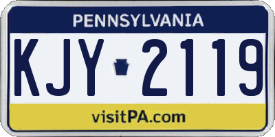 PA license plate KJY2119