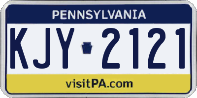 PA license plate KJY2121