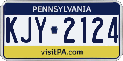 PA license plate KJY2124