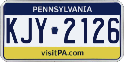 PA license plate KJY2126