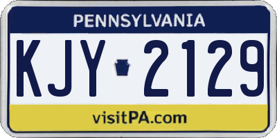 PA license plate KJY2129