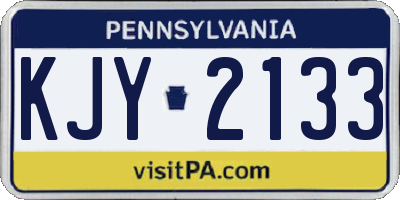 PA license plate KJY2133