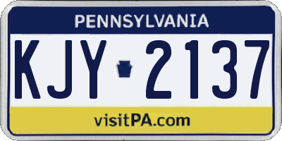 PA license plate KJY2137