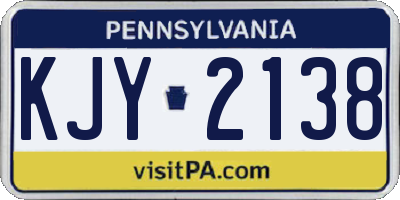 PA license plate KJY2138
