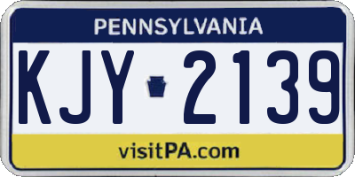 PA license plate KJY2139