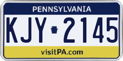 PA license plate KJY2145