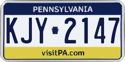 PA license plate KJY2147