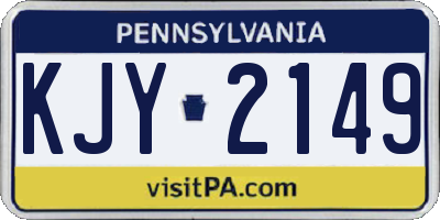 PA license plate KJY2149