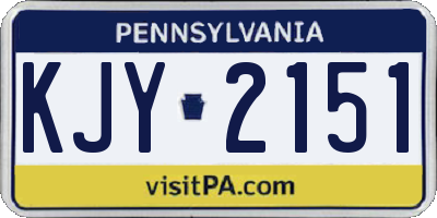 PA license plate KJY2151