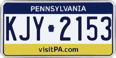 PA license plate KJY2153