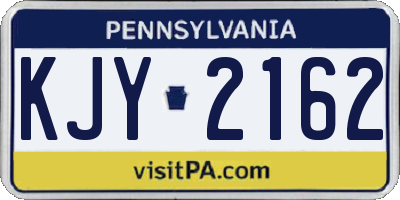 PA license plate KJY2162