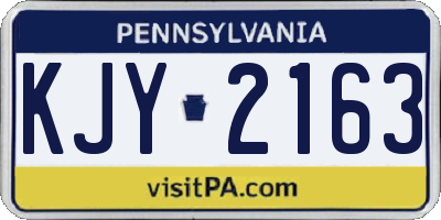 PA license plate KJY2163