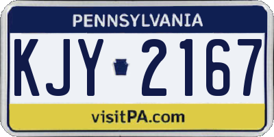 PA license plate KJY2167