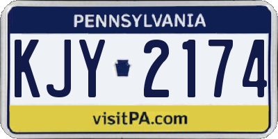 PA license plate KJY2174