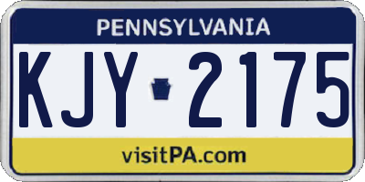 PA license plate KJY2175
