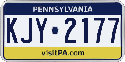 PA license plate KJY2177