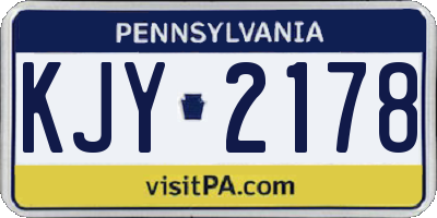 PA license plate KJY2178