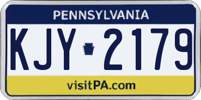PA license plate KJY2179