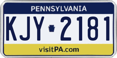 PA license plate KJY2181