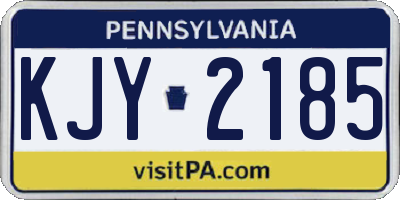 PA license plate KJY2185