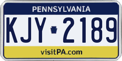 PA license plate KJY2189