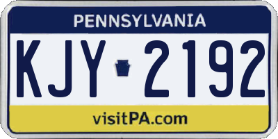 PA license plate KJY2192