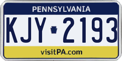 PA license plate KJY2193