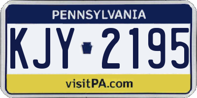 PA license plate KJY2195