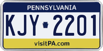 PA license plate KJY2201