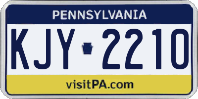 PA license plate KJY2210