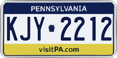 PA license plate KJY2212