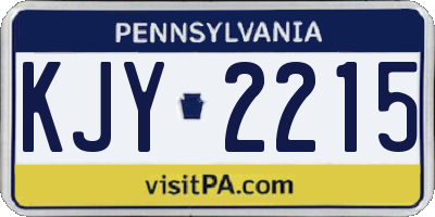 PA license plate KJY2215