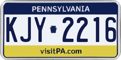PA license plate KJY2216