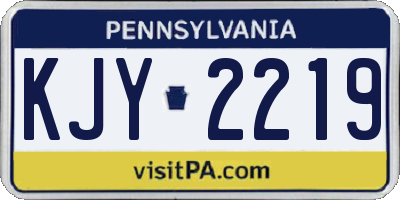 PA license plate KJY2219