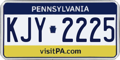 PA license plate KJY2225