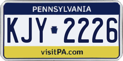 PA license plate KJY2226
