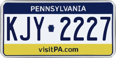 PA license plate KJY2227