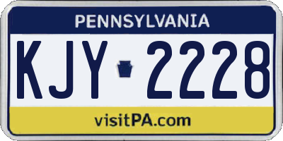 PA license plate KJY2228