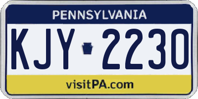 PA license plate KJY2230