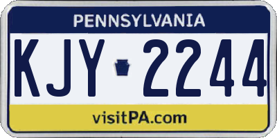 PA license plate KJY2244