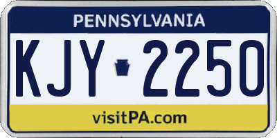 PA license plate KJY2250