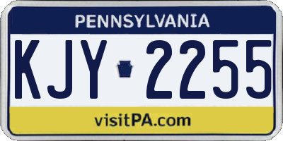PA license plate KJY2255