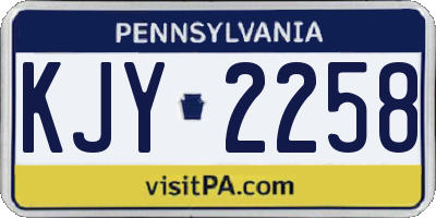 PA license plate KJY2258